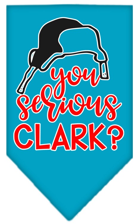 You Serious Clark? Screen Print Bandana Turquoise Large